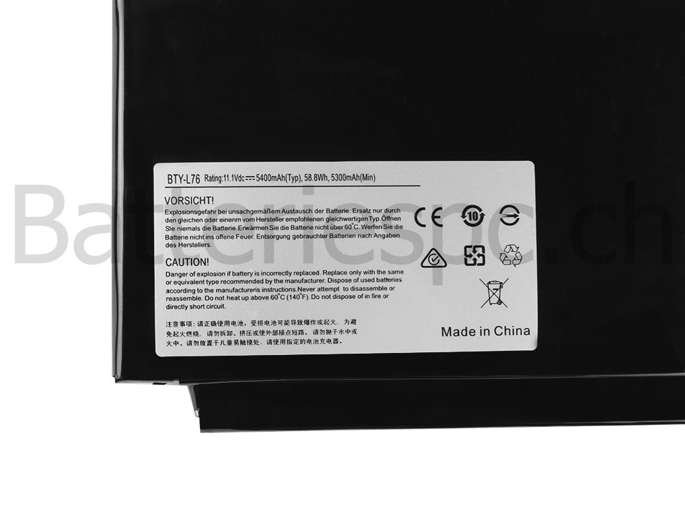 5400mAh Batterie pour MSI gs70 2qe-059fr gs70 2qe-034ne gs70 2qe-035nl