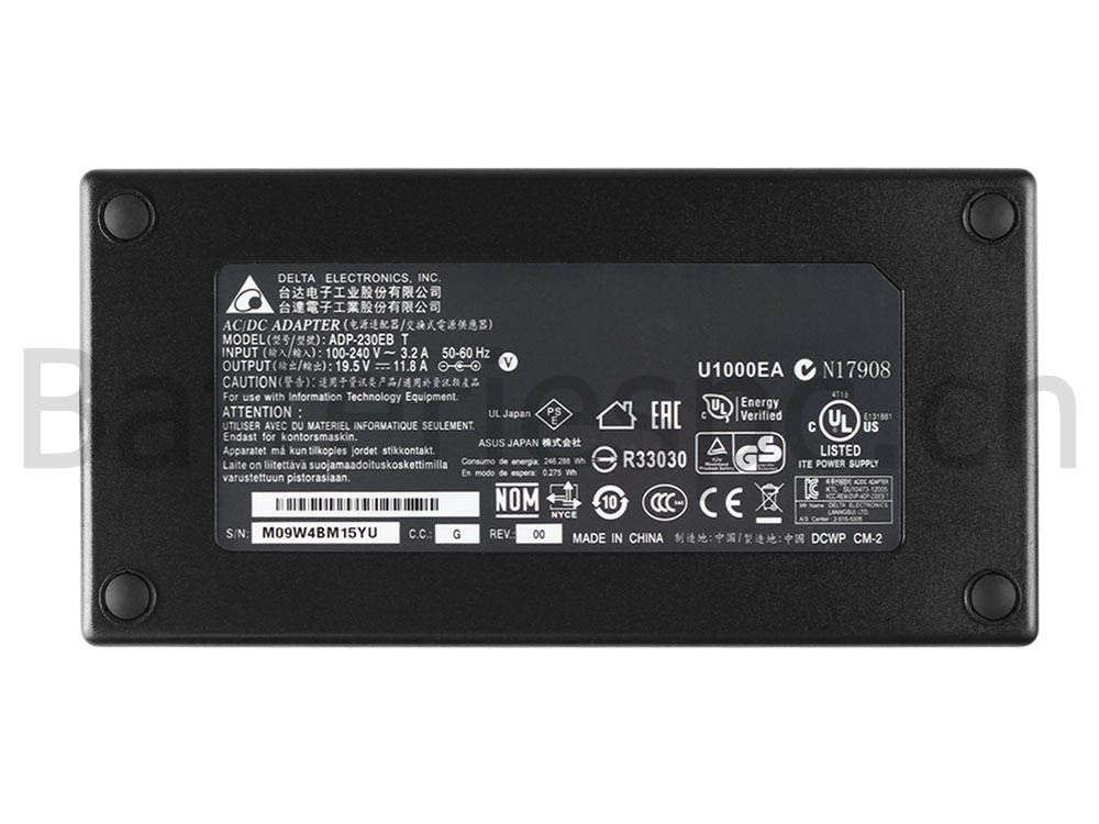 Original 230W 5.5*1.7mm Acer ConceptD 7 Pro CC715-71P-792B AC Adaptateur Chargeur