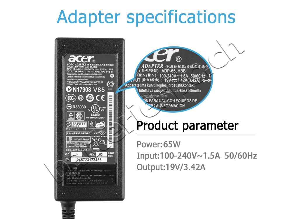 Adaptateur Chargeur Original Acer Aspire 5 A517-51 65W