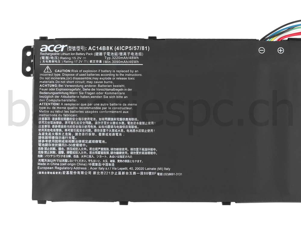 Original 3220mAh 48Wh Batterie Acer Aspire 7 A715-71G-53TU