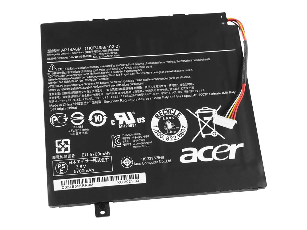 22Wh Original Batterie pour Acer AP14A4M