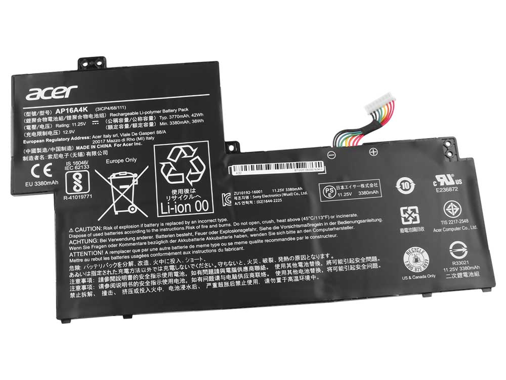 Original 3770mAh 42Wh Batterie Acer Aspire One Cloudbook AO1-132-C3FQ