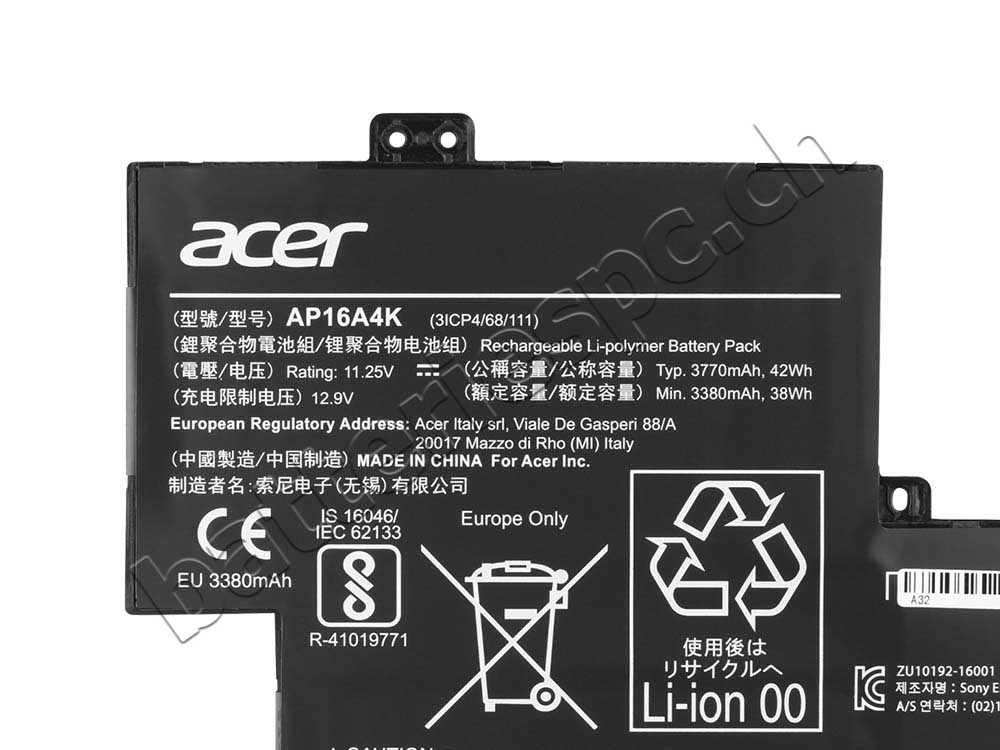 Original 3770mAh 42Wh Batterie Acer Aspire One Cloudbook AO1-132-C129