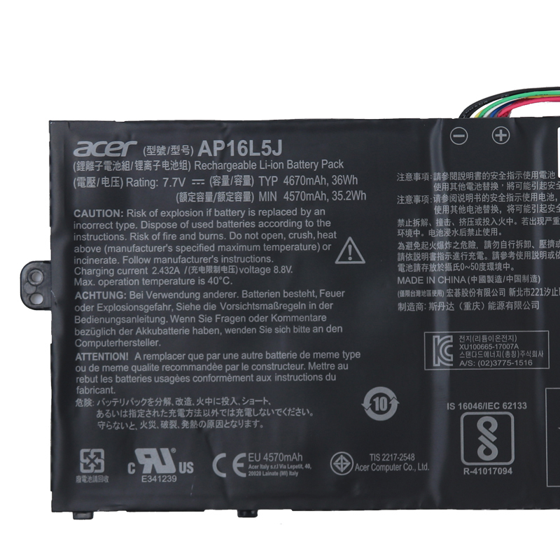 Original 4670mAh 36Wh Batterie Acer AP16L8J