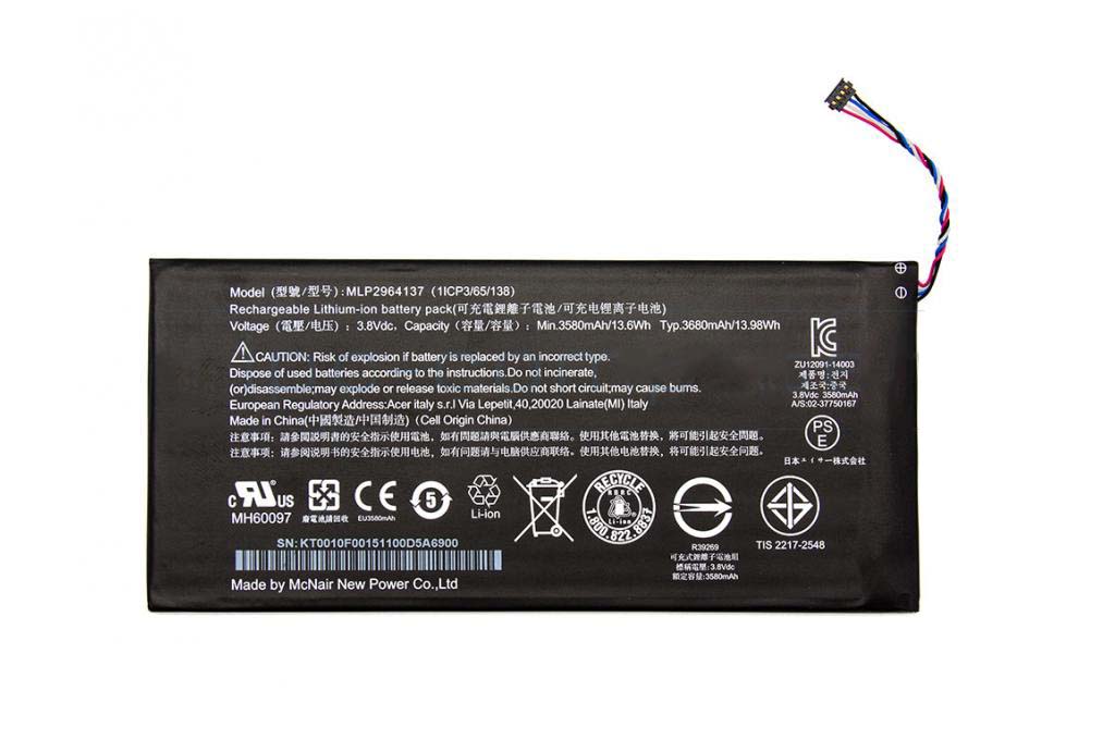 Original 3680mAh 13.98Wh Batterie Acer A1402 3165142P