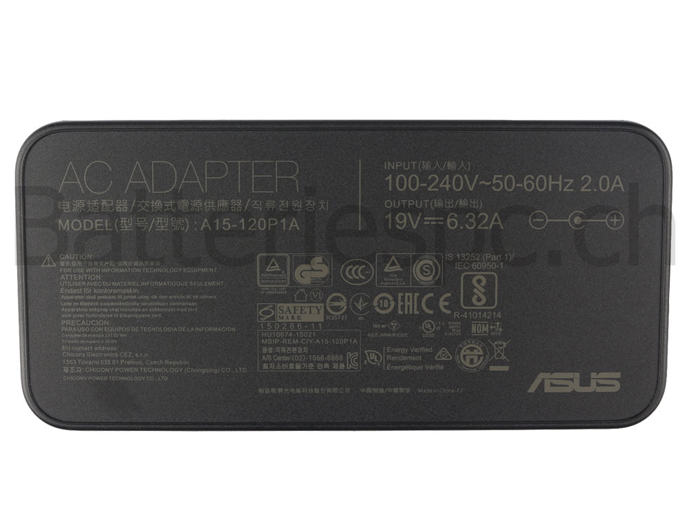 120W Original AC Adaptateur Chargeur Asus F20CD-NL007T