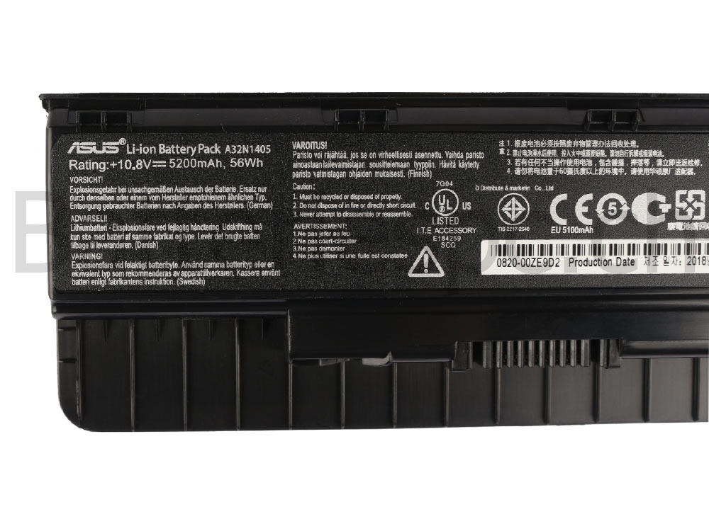 56Wh Batterie Original pour Asus 0B110-0030000P A32N1405