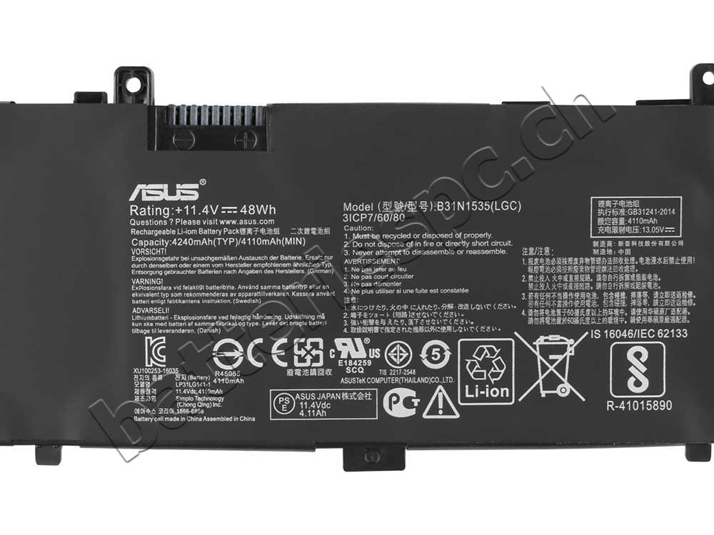 48Wh 4110mAh Original Batterie pour Asus Zenbook UX310UQ