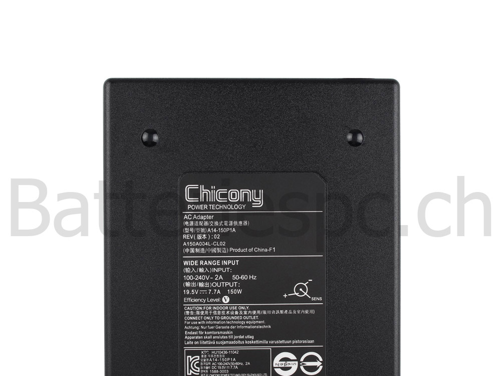 Adaptateur Chargeur Original Clevo N850HJ 150W + Cable