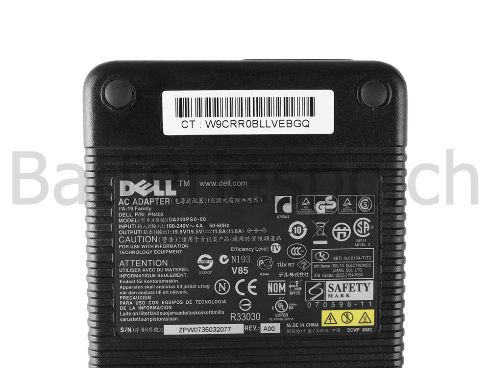 230W Original AC Adaptateur Chargeur pour Dell PA-19 PA-19 Family