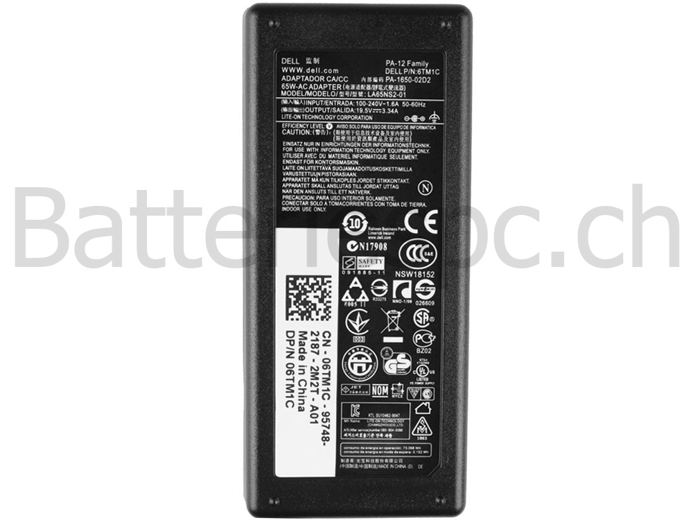 65W AC Adaptateur Chargeur pour Dell PA-1900-01D3 PA-1900-02D2 PA-20