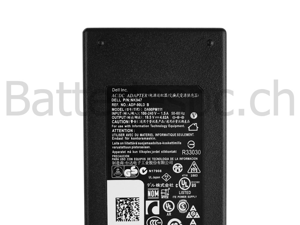 90W Original AC Adaptateur Chargeur pour Dell 310-7744 310-7860