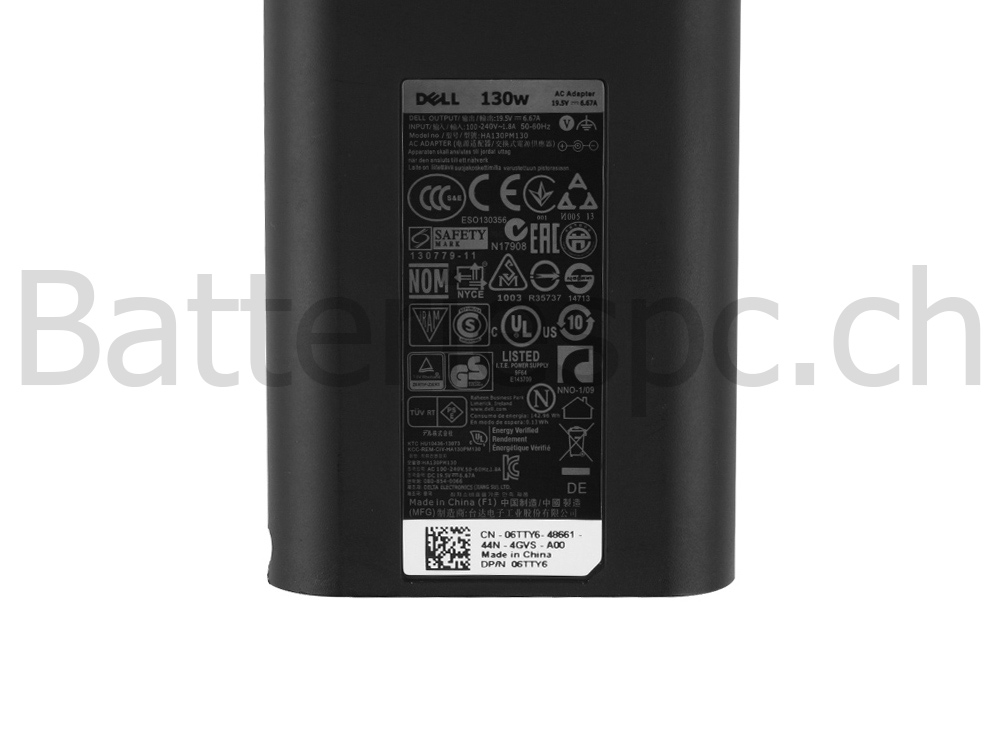 130W Original AC Adaptateur Chargeur pour Dell DA130PM130 HA130PM130