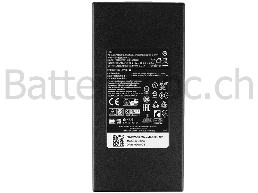 Original 180W AC Adaptateur Chargeur Dell Alienware m17 R2-6227