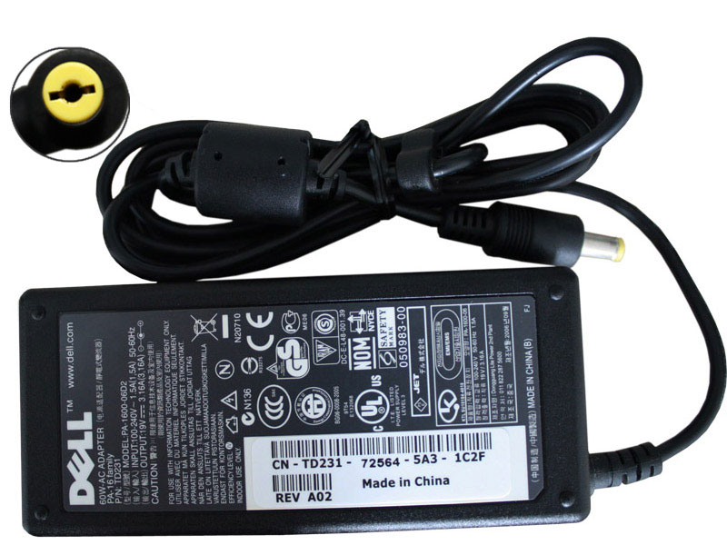 60W Original AC Adaptateur Chargeur pour Dell Inspiron 1000 1200 1300