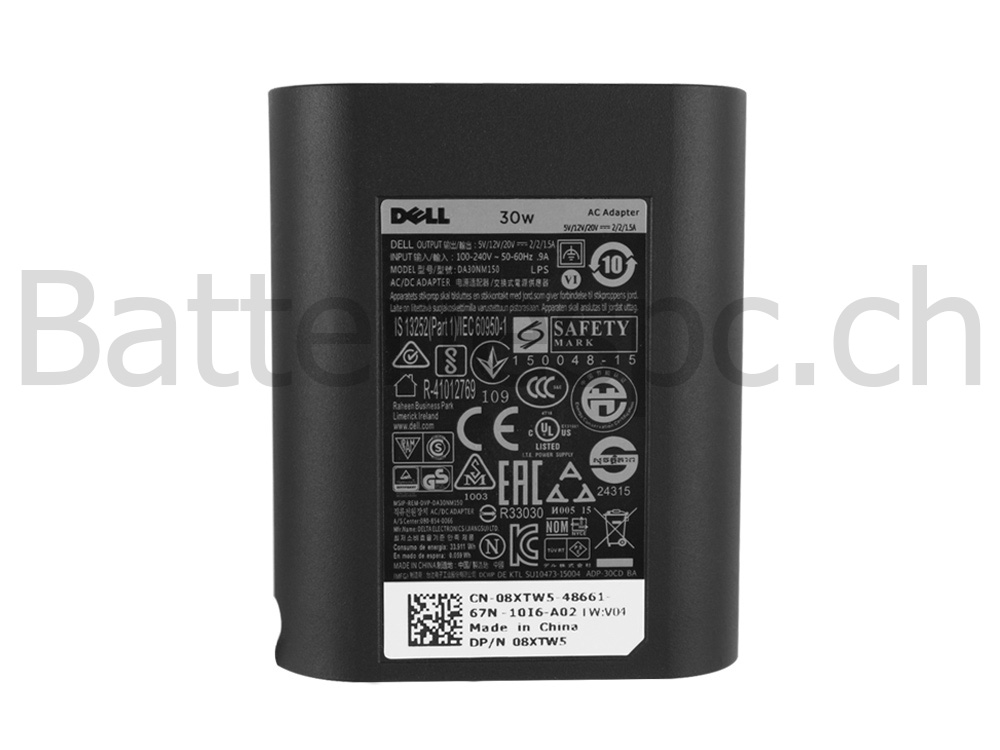 30W USB-C Original Adaptateur Chargeur pour Dell 0F17M7 450-AEVT