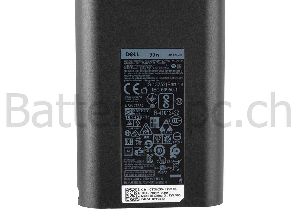 90W USB-C Adaptateur Chargeur Dell Latitude 3400-5164