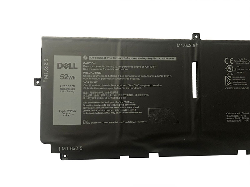 6500mAh 52Wh Batterie Dell XPS 13 9300 i5 FHD