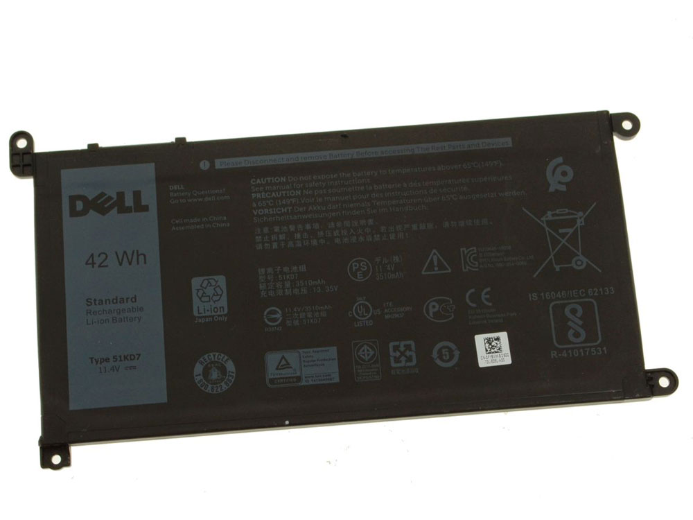 Original 42Wh Batterie Dell 51KD7 051KD7 FY8XM Y07HK