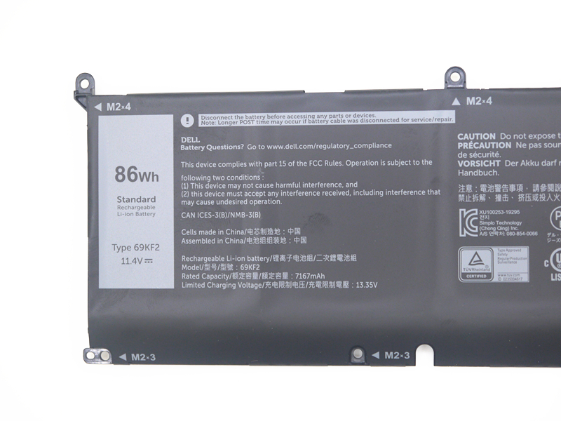 Original 7167mAh 86Wh Batterie Dell XPS 15 9500 P91F001