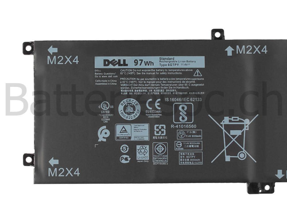 Original 97Wh 6-Cellules Batterie Dell XPS 15 9560-02HX1