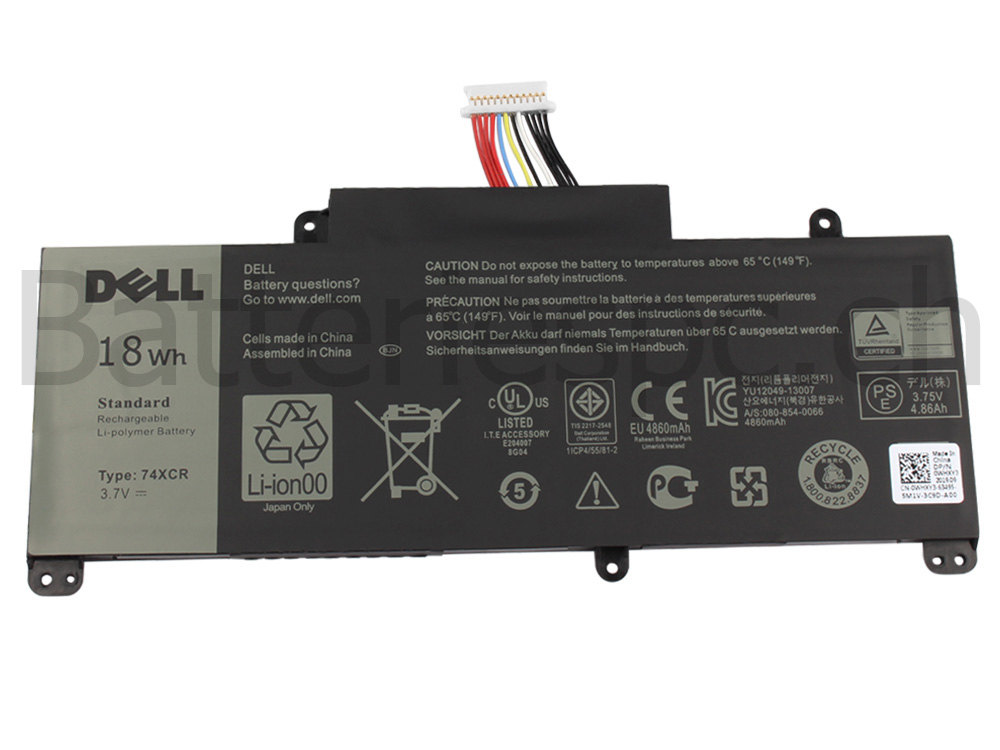 18Wh Original Batterie Dell 074XCR 74XCR