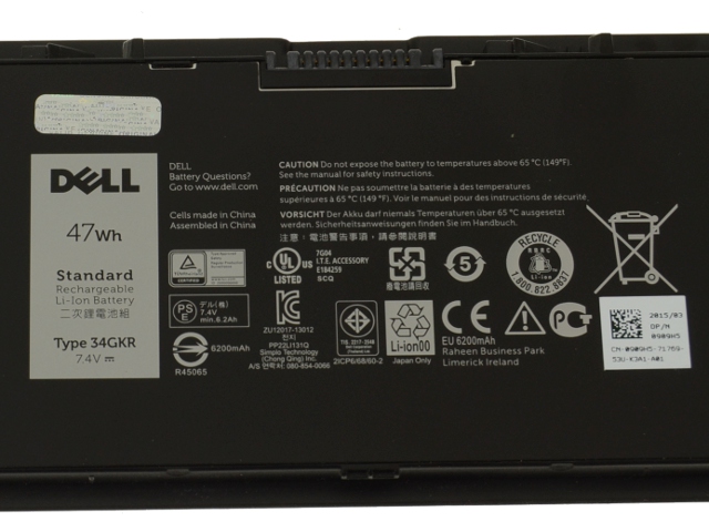 47Wh Batterie Original Dell Latitude E7440 P40G P40G001