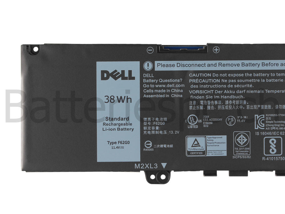 38Wh Original Batterie Dell F62G0 0F62G0 RPJC3