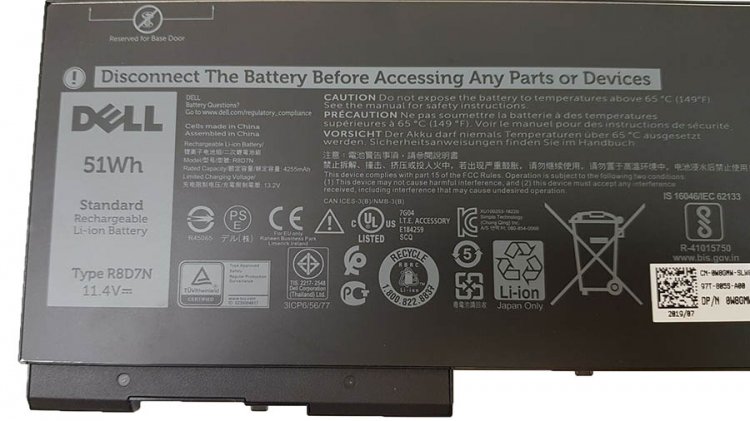 Original 4255mAh 51Wh Batterie Dell Latitude 5401 P98G P98G003