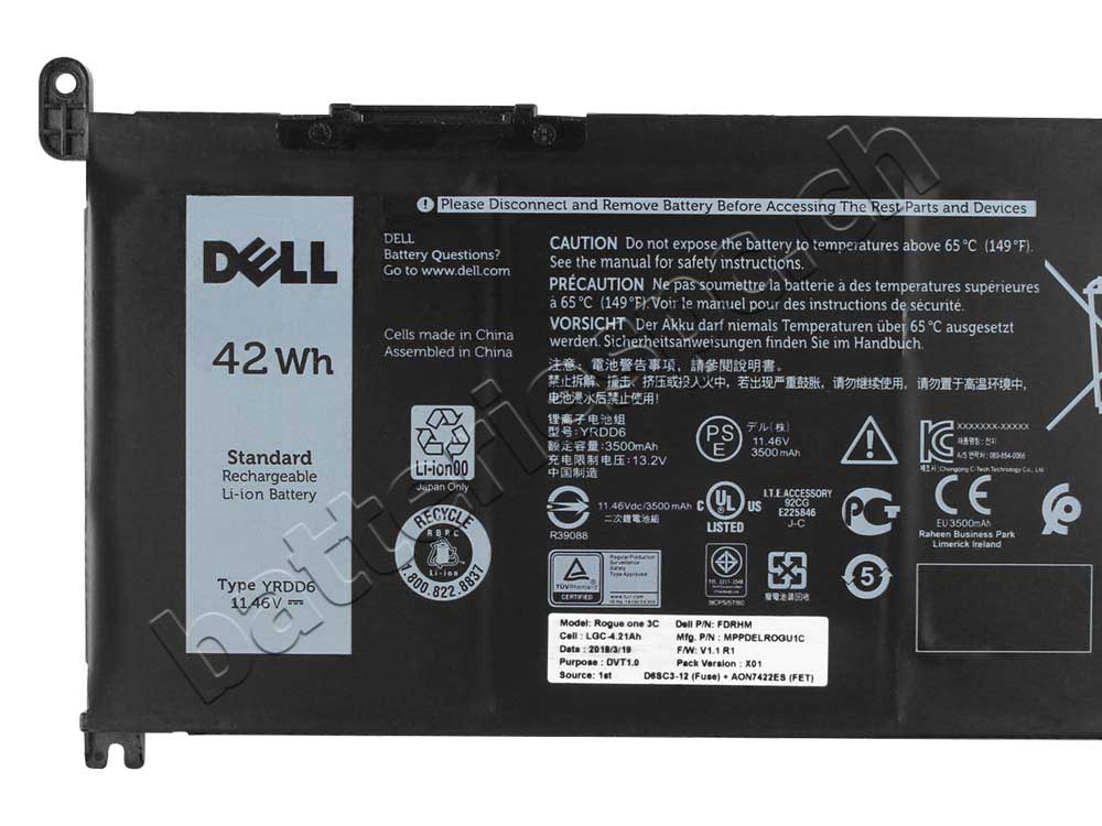 Original 3500mAh 42Wh Batterie Dell Inspiron 15 5593 P90F P90F002