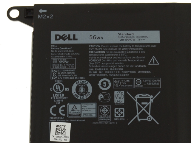 56Wh Original Batterie Dell JHXPY 0DRRP 0N7T6