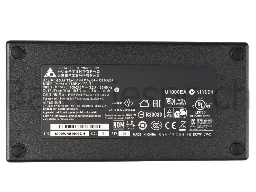 230W Original AC Adaptateur Chargeur MSI S93-0409050-D04