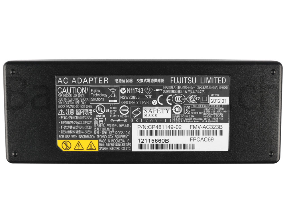 100W Original Adaptateur Chargeur pour Fujitsu lifebook U772 E743 E733 E753