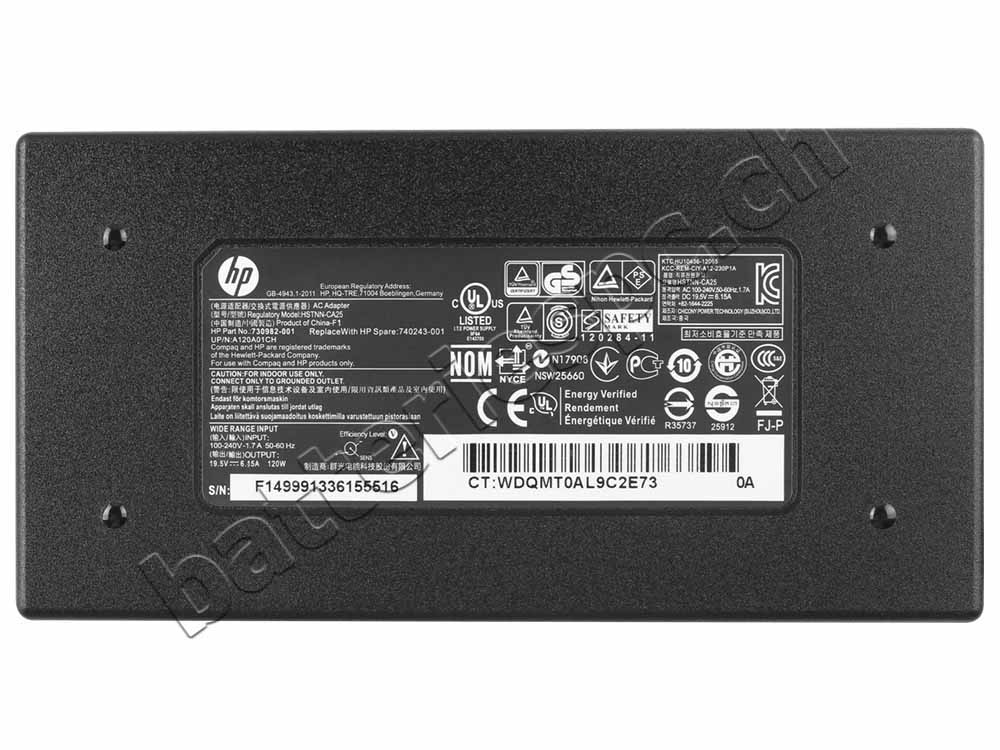 120W HP Omen 15-5210ca M2D09UA Original AC Adaptateur Chargeur