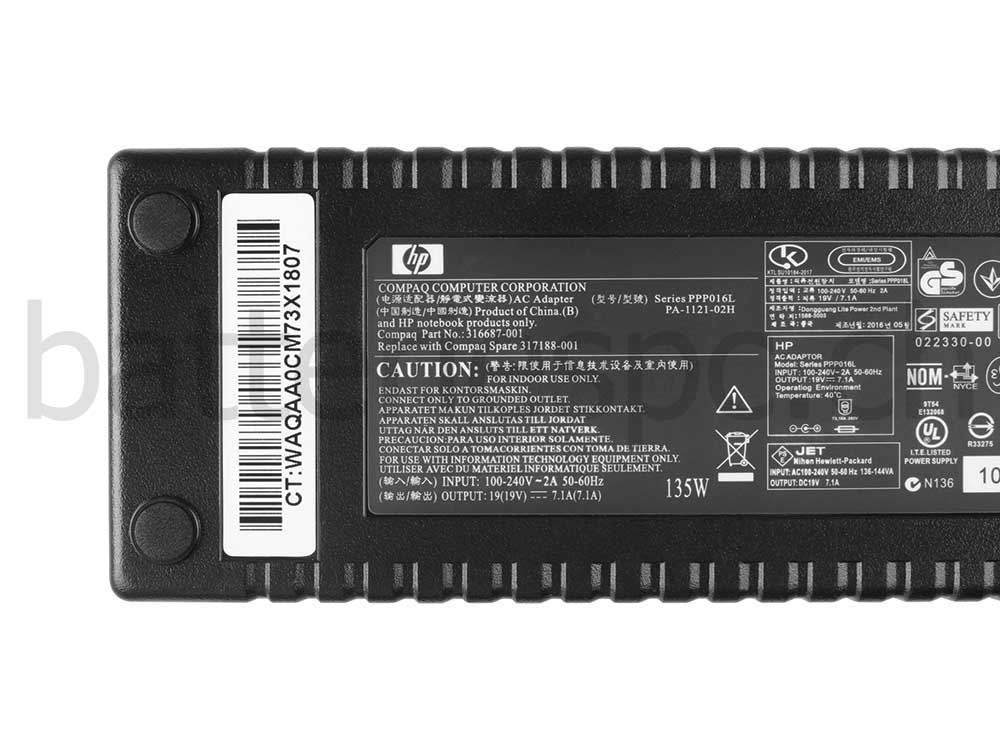 135W HP Compaq NX8420 NX9420 Original AC Adaptateur Chargeur