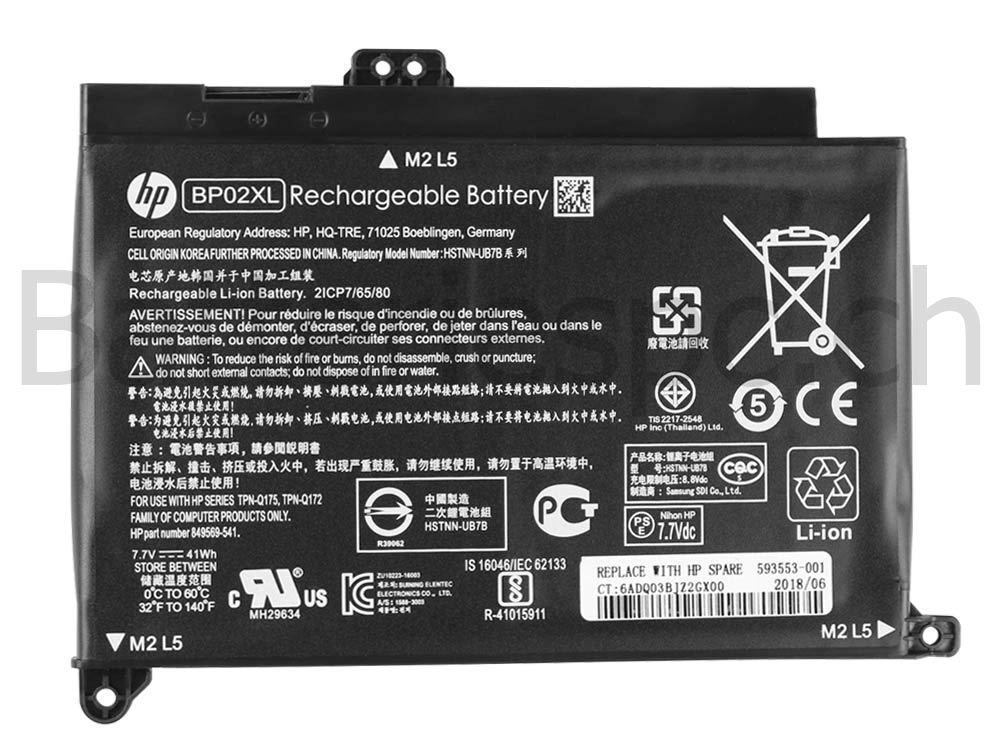 41Wh Original Batterie HP 849909-850 849909-855 HSTNN-UB7B