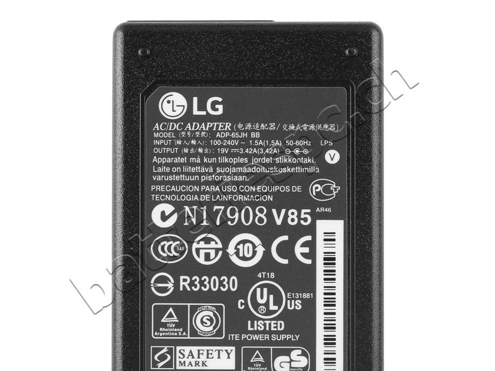 65W AC Adaptateur Chargeur pour LG m2752d-pz m275wv m275wv-ps m275wv-pn