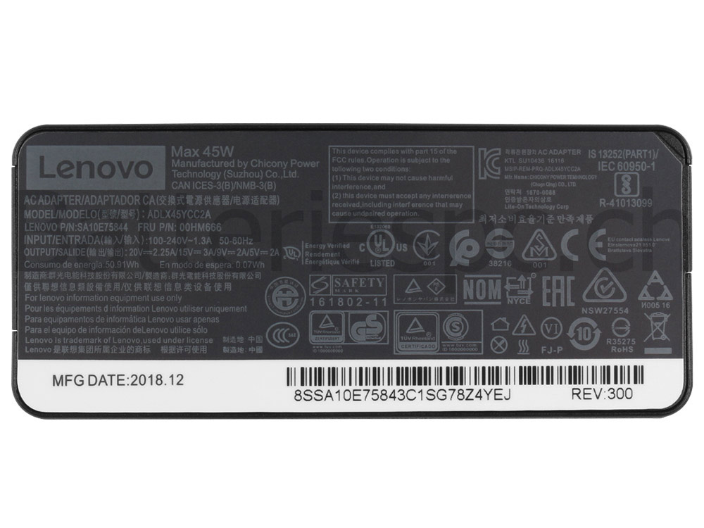 NOUVEAU 45W USB-C Lenovo 14w Gen 2 82N8 AC Adaptateur Chargeur