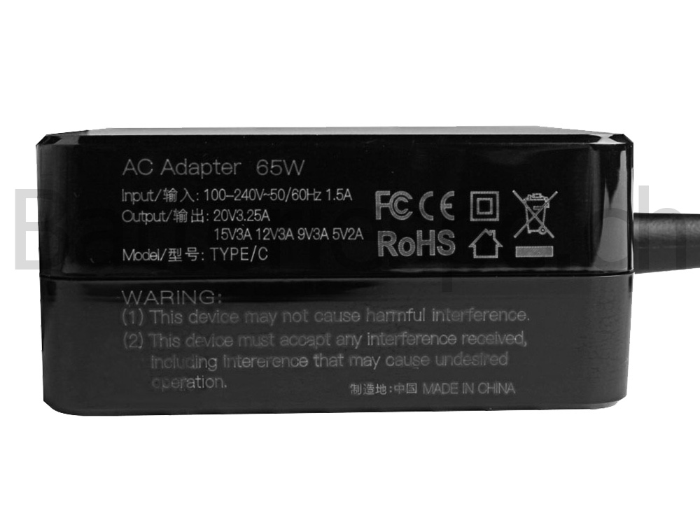 Chargeur secteur 1 Port USB-C : 5V/3A, 9V/3A, 12V/3A, 15V/3A, 20V3