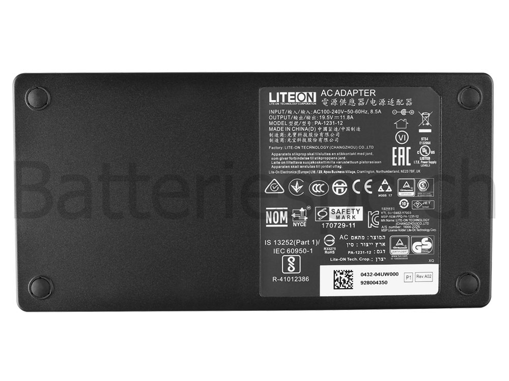 Original 20V 14A 280W Square MSI GE66 Raider 10SF AC Adaptateur Chargeur