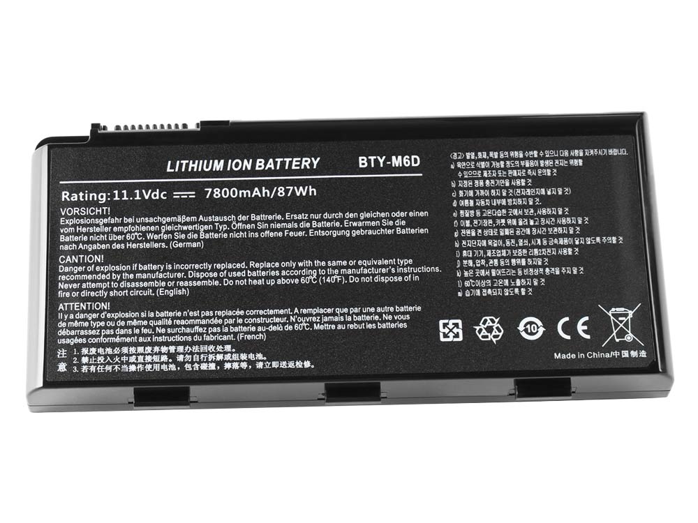 7800mAh Batterie pour MSI BTY-M6D E6603