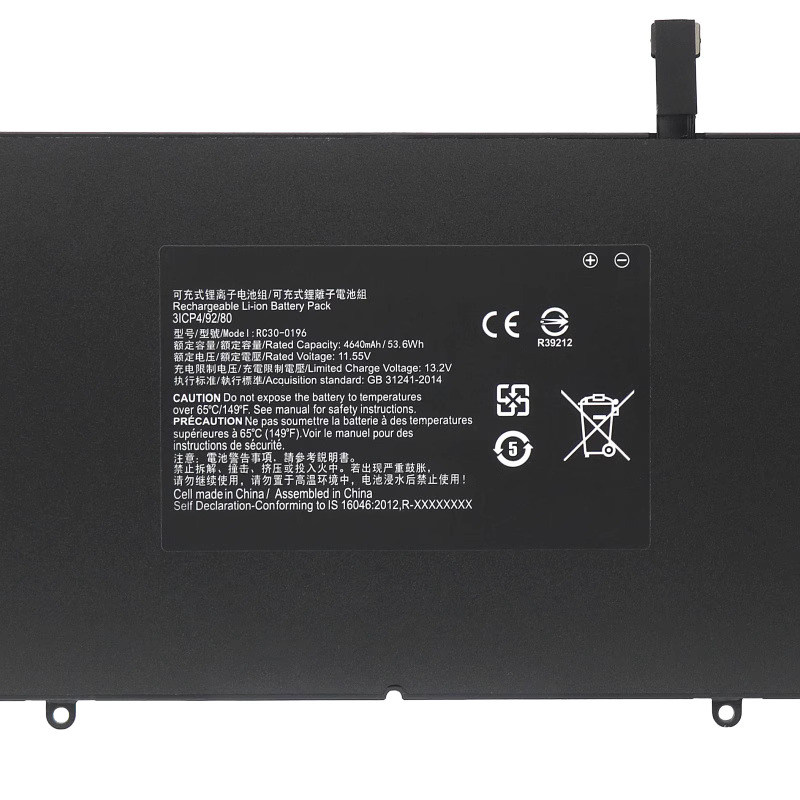 4640mAh 53.6Wh 6-Cellules Batterie Razer Blade Stealth 13 2017 RZ09-0196x