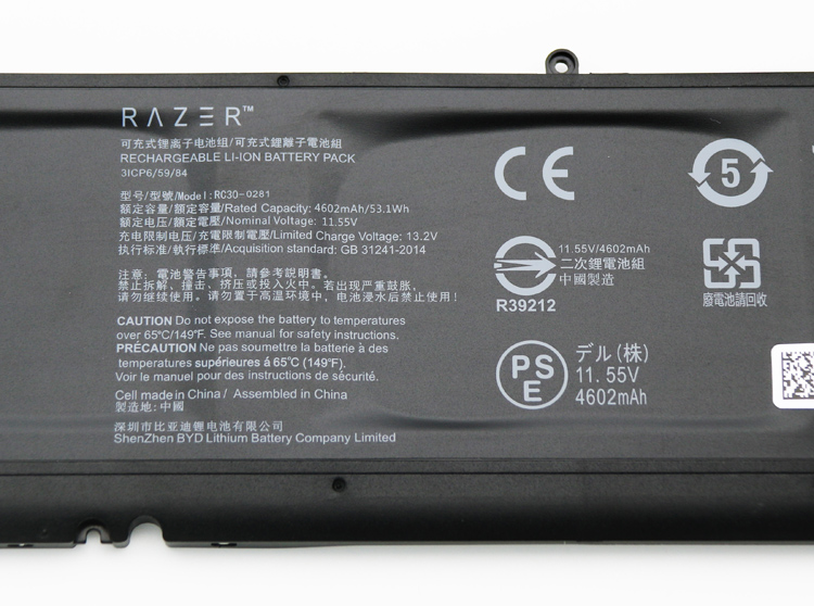 4602mAh 53.1Wh 3-Cellules Batterie Razer Blade Stealth 13 RZ09-02810E71-R341