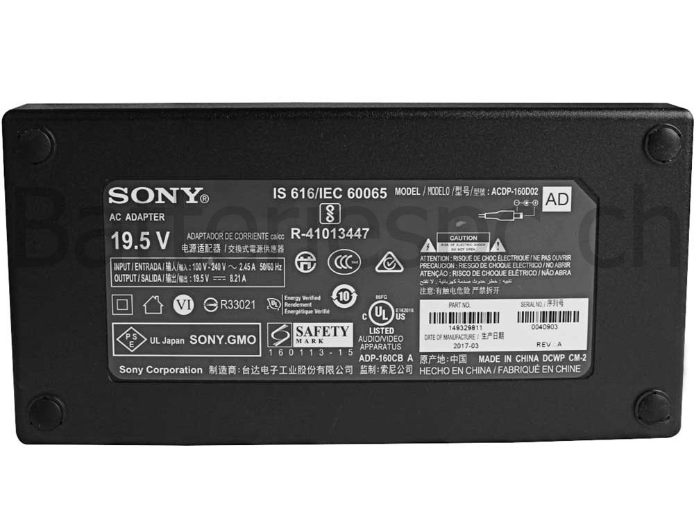 Original 160W AC Adaptateur Chargeur Sony FW-49XE8001 FW49XE8001