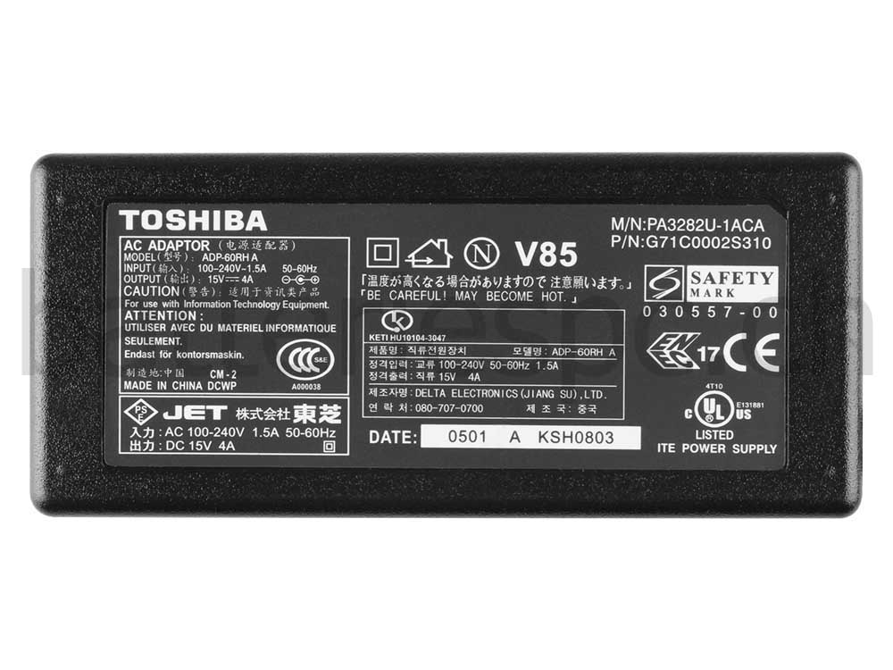 60W Toshiba PA2438U PA2440 AC Adaptateur Chargeur