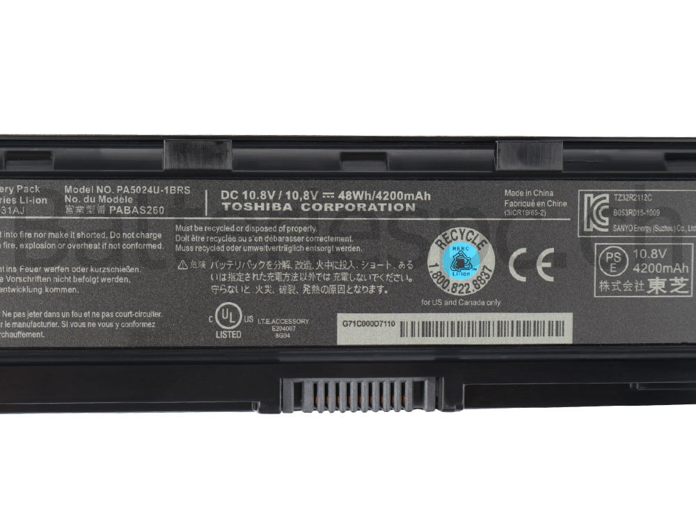 4200mAh Batterie Original pour Toshiba Satellite C870 C870D C875 C875D