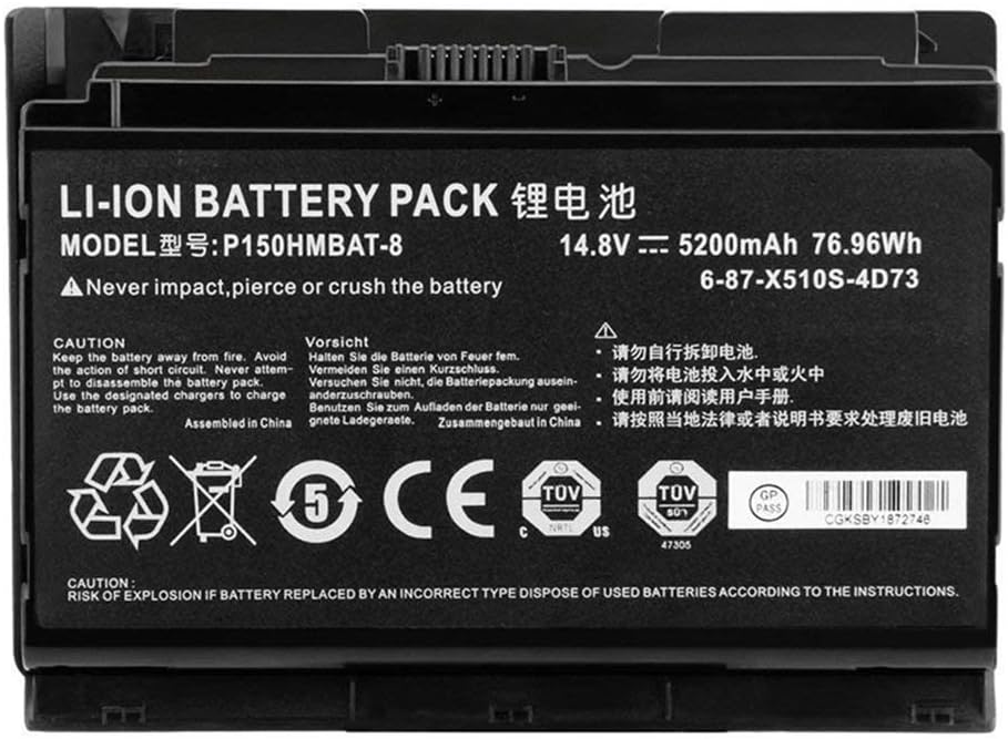 5200mAh Clevo 6-87-X510S-4D73 Batterie