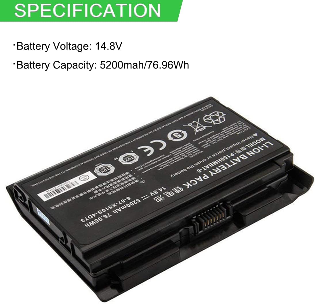 5200mAh Clevo 6-87-X510S-4D73 Batterie