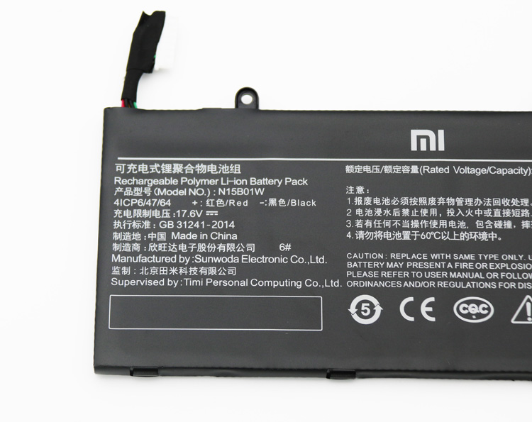 2600mAh 40Wh Xiaomi MI Ruby 15.6 Batterie Original